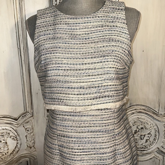 Ann Taylor Factory Retro 60’s Tweed Sleeveless Empire Dress  Attached Over Top - Picture 4 of 10